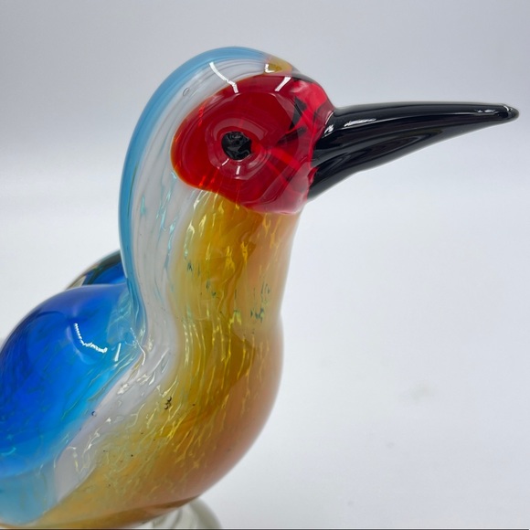 Gorgeous multicolored blown art glass hummingbird 7.5” tall - Picture 5 of 11